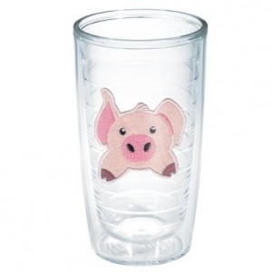 Tervis Tumbler Totally Kids Pig Front and Back Plastic Every Day Glass TTT15407